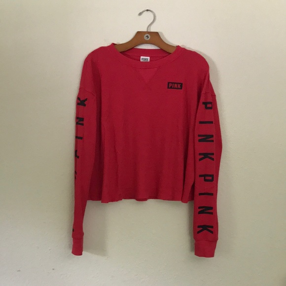 PINK Victoria's Secret Tops - Red Waffle Thermal